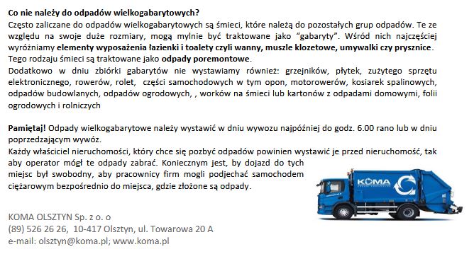 Harmonogram wywozu odpadów wielkogabarytowych 1